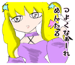 crazy angel and devil feminine 2 sticker #7389993