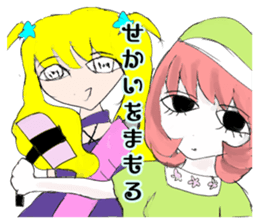 crazy angel and devil feminine 2 sticker #7390009