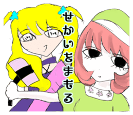 crazy angel and devil feminine 2 sticker #7390009