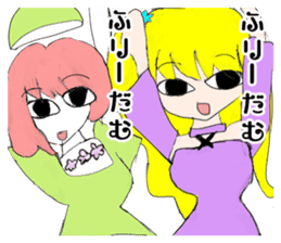 crazy angel and devil feminine 2 sticker #7390010