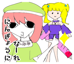 crazy angel and devil feminine 2 sticker #7390011