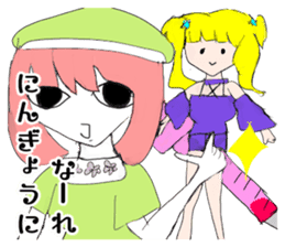 crazy angel and devil feminine 2 sticker #7390011