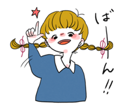 Plait hair girl sticker2 sticker #7391760