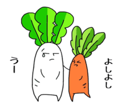 japanese radish and carrot sticker #7392154