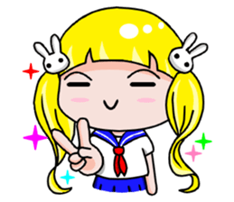 Love Funny yellow haired girl sticker #7393212