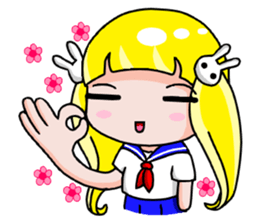 Love Funny yellow haired girl sticker #7393216