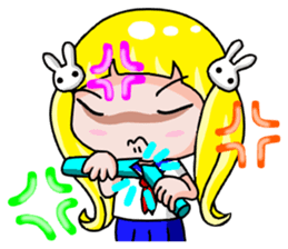 Love Funny yellow haired girl sticker #7393217