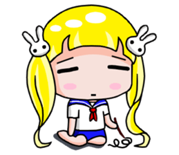 Love Funny yellow haired girl sticker #7393223