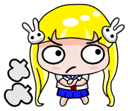 Love Funny yellow haired girl sticker #7393225