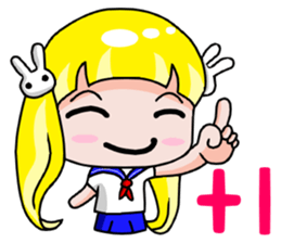 Love Funny yellow haired girl sticker #7393237