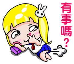 Love Funny yellow haired girl sticker #7393239