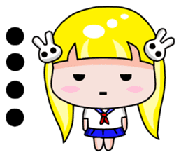 Love Funny yellow haired girl sticker #7393245