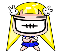 Love Funny yellow haired girl sticker #7393249