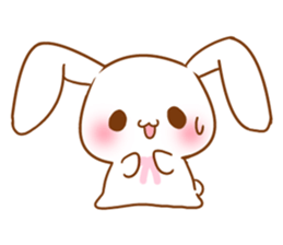 Moonlit night Child rabbit. fluffy! sticker #7396661