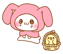 Moonlit night Child rabbit. fluffy! sticker #7396665