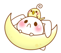 Moonlit night Child rabbit. fluffy! sticker #7396684