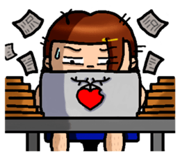 Hot-blooded girl sticker #7398422