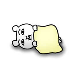 Daily life of white bear 3 sticker #7399626