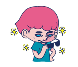 Dofens / Pink boy sticker #7406537