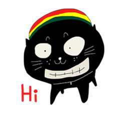 Cat hipster sticker #7406476