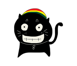 Cat hipster sticker #7406478