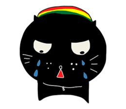 Cat hipster sticker #7406481