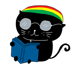 Cat hipster sticker #7406485