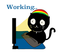 Cat hipster sticker #7406490