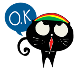 Cat hipster sticker #7406505