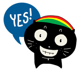 Cat hipster sticker #7406511