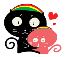 Cat hipster sticker #7406514