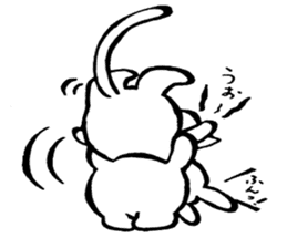 Unfortunate cat and alien rabbit sticker #7409481