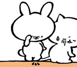 Unfortunate cat and alien rabbit sticker #7409491