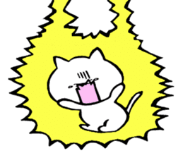 Unfortunate cat and alien rabbit sticker #7409497