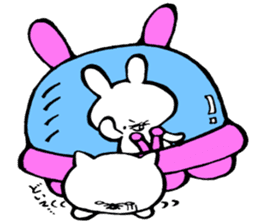 Unfortunate cat and alien rabbit sticker #7409498