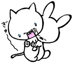 Unfortunate cat and alien rabbit sticker #7409499