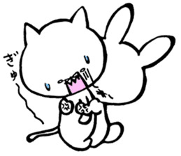 Unfortunate cat and alien rabbit sticker #7409499