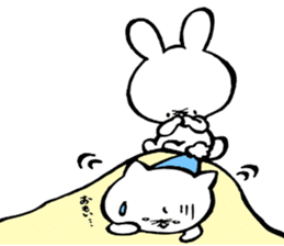 Unfortunate cat and alien rabbit sticker #7409506