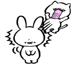 Unfortunate cat and alien rabbit sticker #7409507