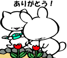 Unfortunate cat and alien rabbit sticker #7409509