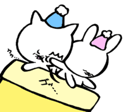 Unfortunate cat and alien rabbit sticker #7409514