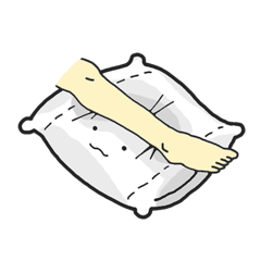 Underleg pillow & his bed friends