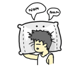 Underleg pillow & his bed friends sticker #7412375