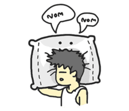 Underleg pillow & his bed friends sticker #7412375