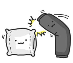 Underleg pillow & his bed friends sticker #7412390