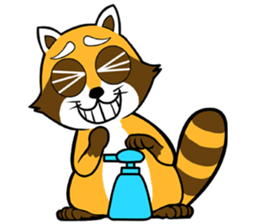 Clean freak Raccoon sticker #7416746