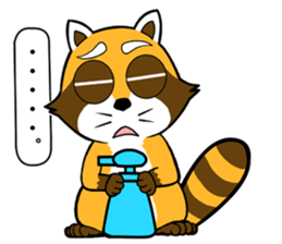 Clean freak Raccoon sticker #7416747