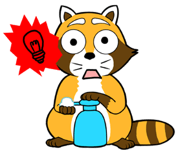 Clean freak Raccoon sticker #7416754