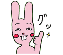 An uncle and rabbit sticker #7422845