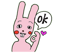 An uncle and rabbit sticker #7422850